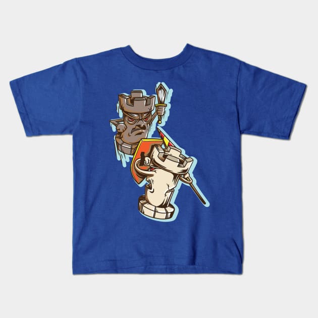 Chess Castling Fight Kids T-Shirt by Design Seventytwo